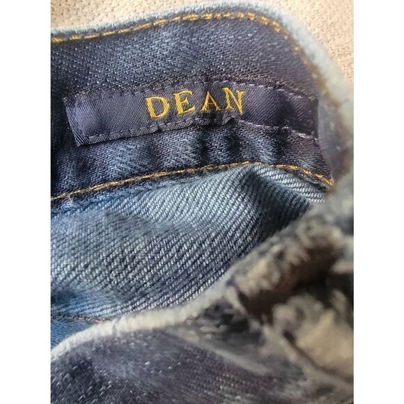 Lucky Brand Men's Mid Wash Blue Hi Rise Cut Off Raw Hem Slim Dean Jeans Size 34 - Picture 6 of 7